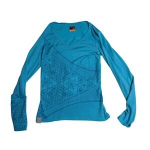 Icebreaker Pullover Sweater Women's Small Blue Base Layer 200 Lightweight